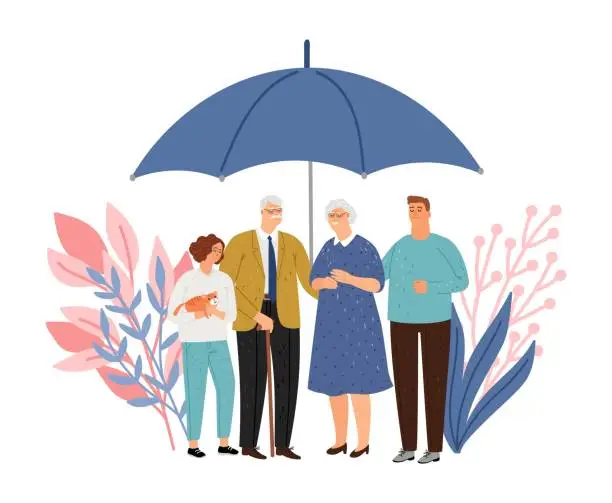 Vector illustration of Family protection concept