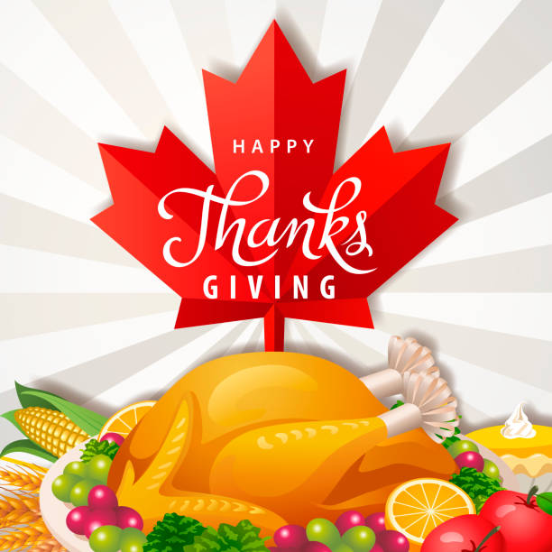 канадский ужин благодарения - канадская культура stock illustrations