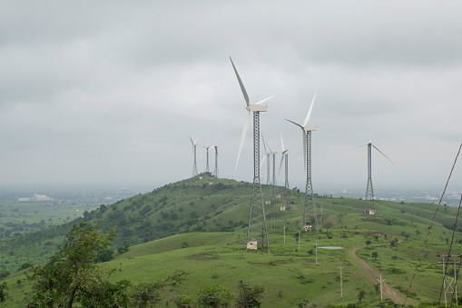 Wind power at the top of the mountain in Fujian,China.