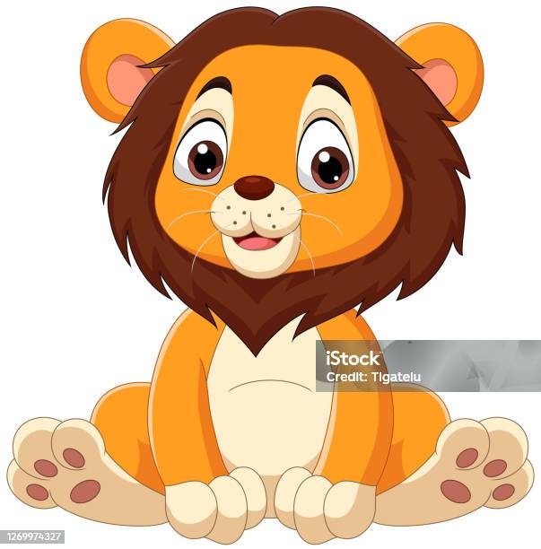 Cute Baby Lion Cartoon Sitting Stock Illustration - Download Image Now -  Lion Cub, Illustration, Animal - iStock