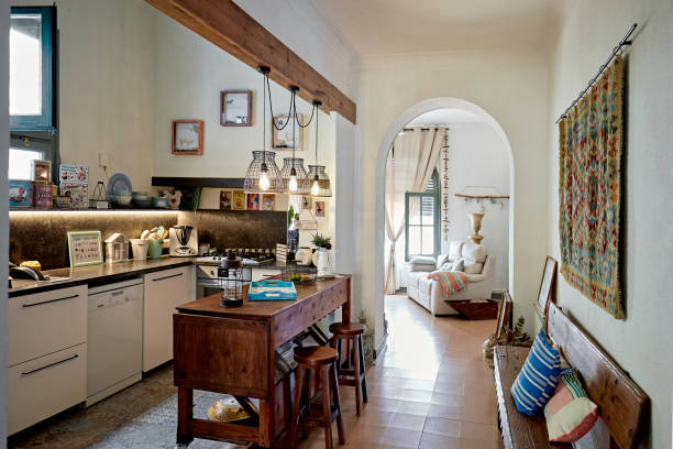 rustykalna kuchnia domowa w hiszpańskim domu - eclectic zdjęcia i obrazy z banku zdjęć