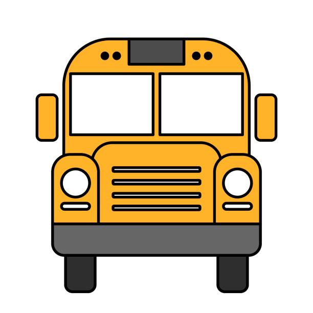 ilustraciones, imágenes clip art, dibujos animados e iconos de stock de icono de autobús de la escuela amarilla en estilo plano. ilustración vectorial de bus automático sobre fondo aislado. - shuttle bus vector isolated on white bus