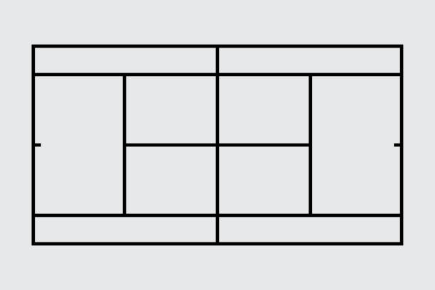 ilustraciones, imágenes clip art, dibujos animados e iconos de stock de vista aérea aislada de una pista de tenis - terreno fenómeno natural