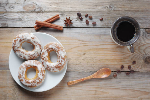 istock Glazed bagels and cup of coffee 1270011699