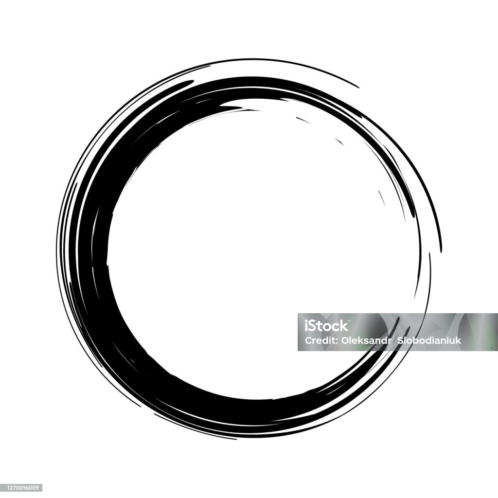 Cọ Vector Vuốt Vòng Tròn Sơn Trên Nền Trắng Bàn Tay Mực Vẽ Hình ...