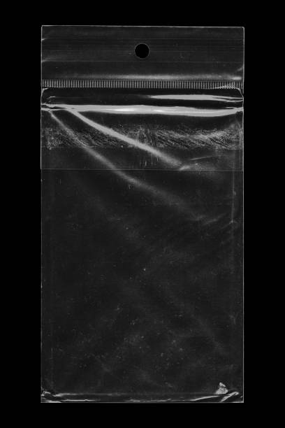 istock Wrinkle Plastic Wrap Packaging Overlay in Black and White 1270017574