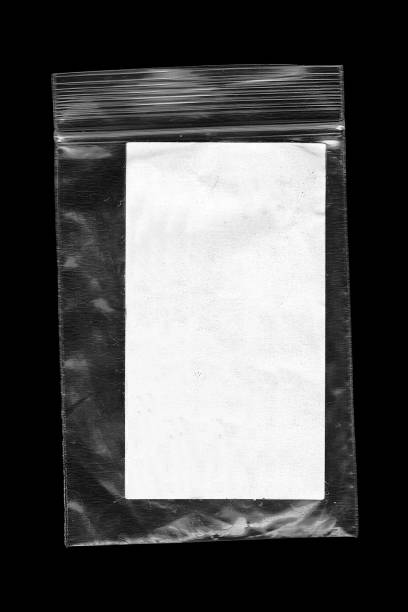 istock Medical pharmacy plastic bag with seal clip white blank label sticker 1270017637