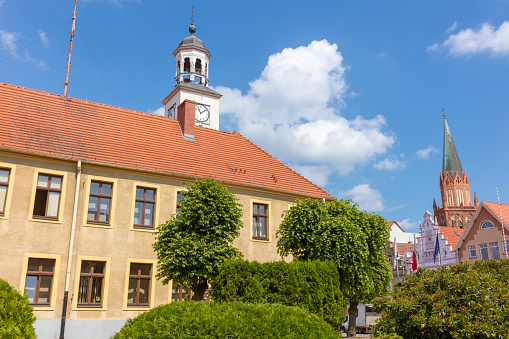 Trzebiatow City Hall. Trzebiatow, Pomerania, Poland.
