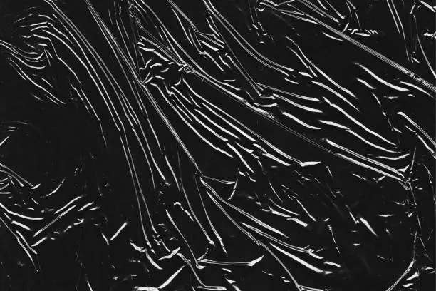 Wrinkled Black Plastic Wrap surface texture overlay