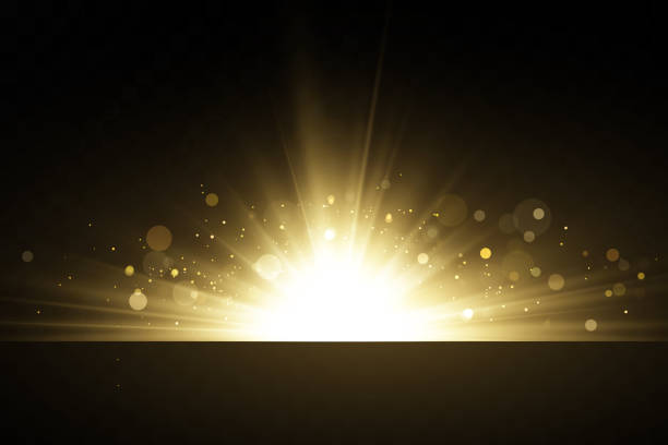 istock Shining golden stars isolated on black background. Effects, glare, lines, glitter, explosion, golden light. Vector illustration.Set. 1270023440