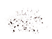 istock Scattered crumbs of chocolate sandwich cookies filled with sweet cream flavored isolated on white background. 1270028479