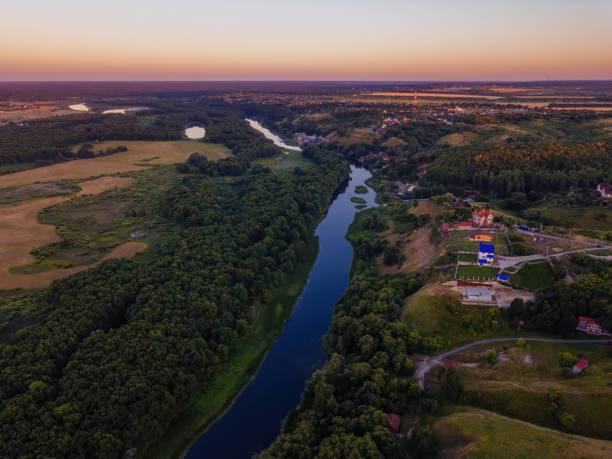 istock Sunset above the river in natural rural landscape 1270035191