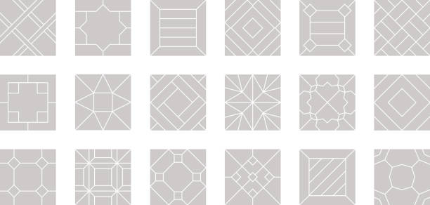 Floor seamless. Tiles design for parquet laminate vector pattern floor collection Floor seamless. Tiles design for parquet laminate vector pattern floor collection. Illustration laminate pattern and texture flooring surface concrete symbols stock illustrations
