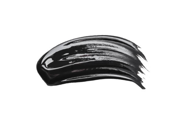 istock Black acrylic brushstroke on a white background. 1270037158