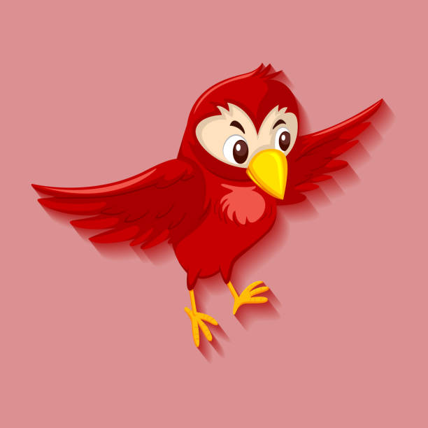 Ilustración de Bonito Personaje De Dibujos Animados De Pájaro Rojo y más  Vectores Libres de Derechos de Animal - iStock