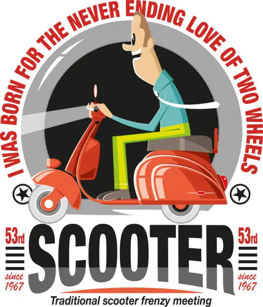 Vector illustration of Scooter club