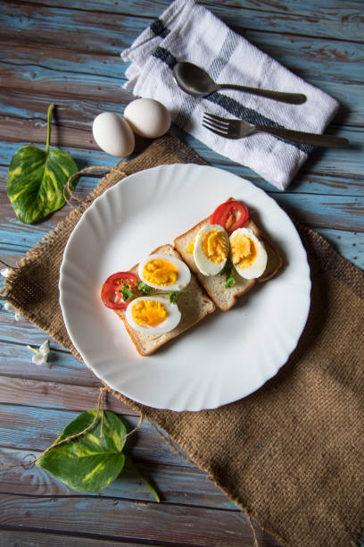istock Bread slices with condiments of egg and vegetables 1270044140