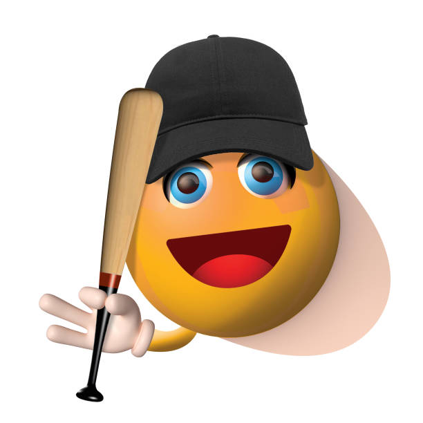 istock Cute Baseballer Emoji with Bat 1270047483