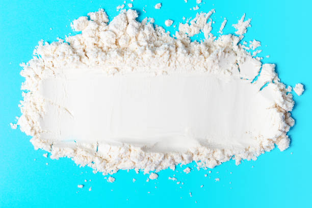 istock Strip scattered protein on a blue background top view 1270047991