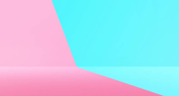 istock Pink and blue pastel 3d background. Empty pastel space. Abstract blue and pink design. 3D rendering 1270049683