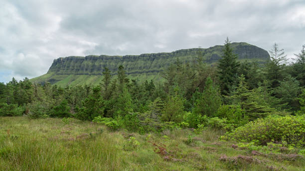 Benbulben mountain. Benbulben is a large flat-topped rock formation in County Sligo, Ireland. ben bulben stock pictures, royalty-free photos & images