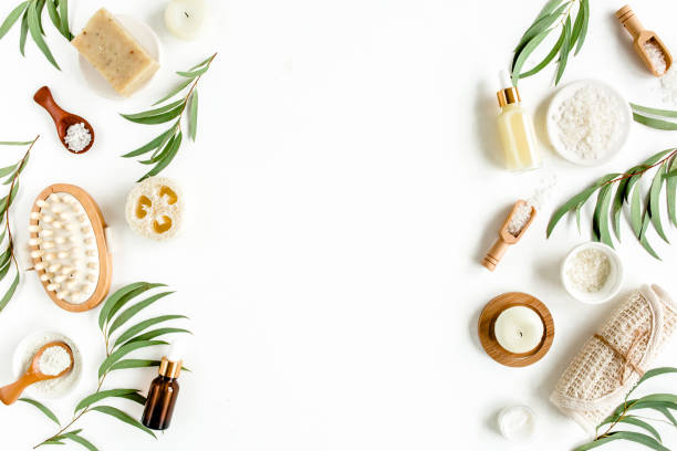 istock Spa concept with eucalyptus oil and eucalyptus leaf extract natural organic spa cosmetics products eco friendly bathroom accessories.Skincare concept 1270056705