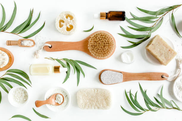 istock Spa concept with eucalyptus oil and eucalyptus leaf extract natural organic spa cosmetics products eco friendly bathroom accessories.Skincare concept 1270058372