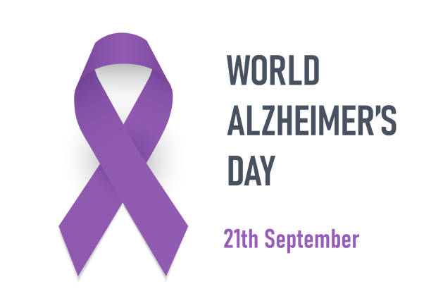 istock World Alzheimer day. Purple awareness ribbon. Isolated vector illustration 1270065530