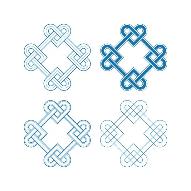 Vector illustration of Chinese auspicious knot patterns