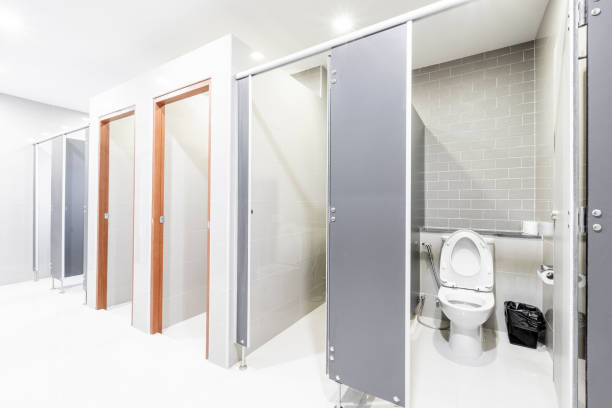 istock public Interior of bathroom with Modern bathroom lined up Modern design. 1270076595