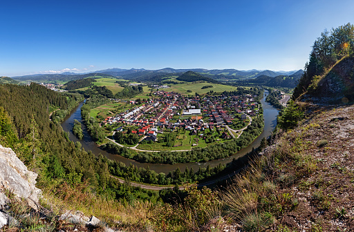Aerial of Orava meander, Slovakia
