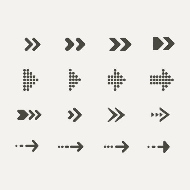 Arrow sign icon set Arrow sign icon set commercial event stock illustrations