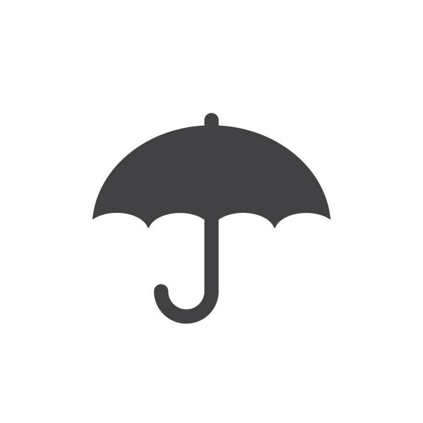 illustrazioni stock, clip art, cartoni animati e icone di tendenza di simbolo di protezione icona ombrello - ombrello