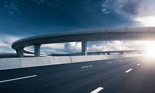 istock Clear sky, highway pavement under the overpass 1270078919