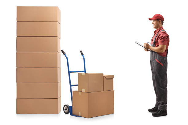 istock Full length profile shot of a worker counting boxes and writing a document 1270079241