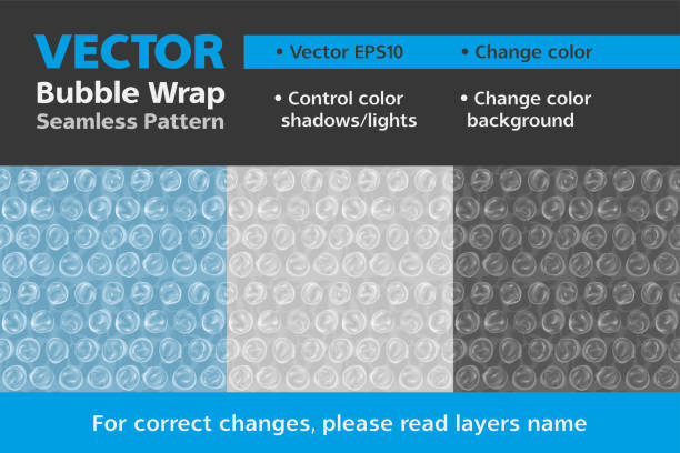 Vector Mockup Seamless Pattern bubble pack Film Fragile Packaging Shockproof Vector Mockup Seamless Pattern bubble pack Film Fragile Packaging Shockproof bubble wrap stock illustrations
