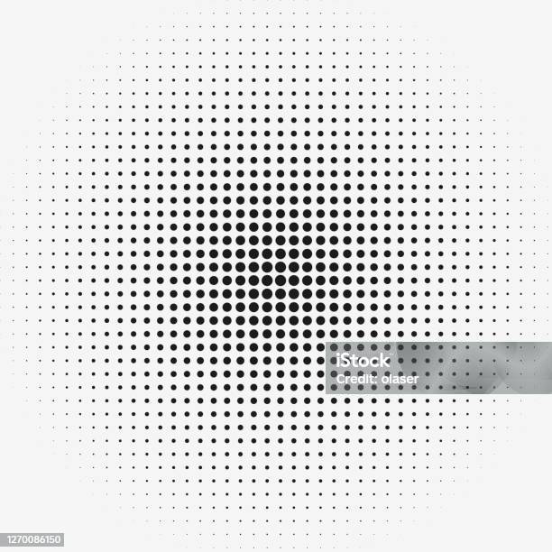 방사형 크기 그라데이션이 있는 매트릭스 그리드 패턴의 도트 행 및 열 패턴입니다 점박이에 대한 스톡 벡터 아트 및 기타 이미지 - 점박이, 패턴, 원형