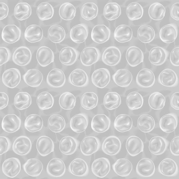 Vector Mockup Seamless Pattern Bubble Wrap Film Fragile Packaging Shockproof vector art illustration