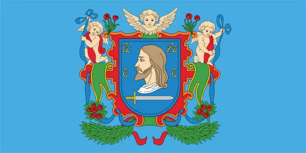 Vector illustration of Flag of Vitebsk in Republic of Belarus