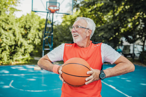 istock Senior man on the basketball field 1270095039