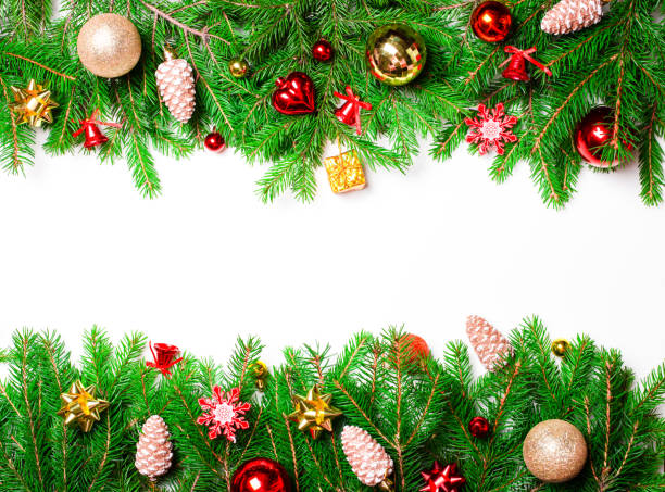 istock Christmas decorative garland on a white background. Copy space. Christmas concept 1270096737