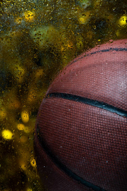 image of basketball window rain drop