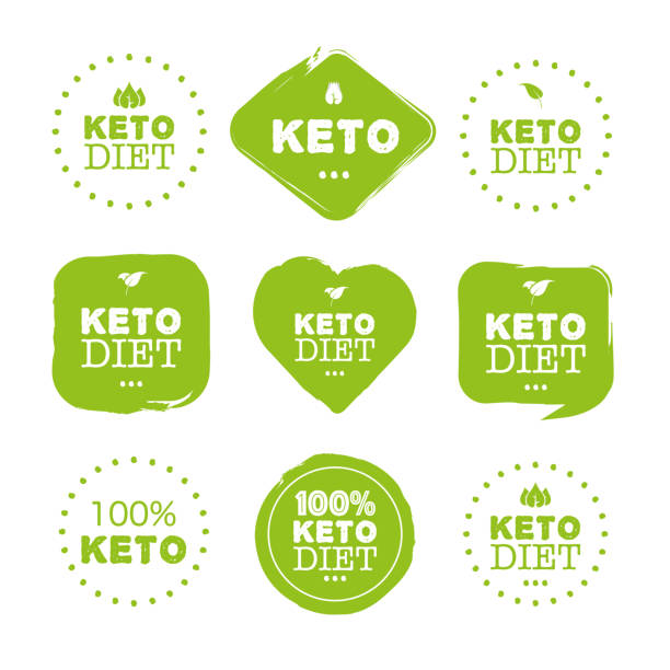 Keto diet, great design for any purposes. Food logo. Paleo diet healthy eating concept. Logo, icon, label. Isolated background. Vector illustration. Keto diet, great design for any purposes. Food logo. Paleo diet healthy eating concept. Logo, icon, label. Isolated background. Vector illustration 1528 stock illustrations