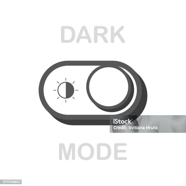 Modern Flat Button With Dark Mode Switch On White Background White ...