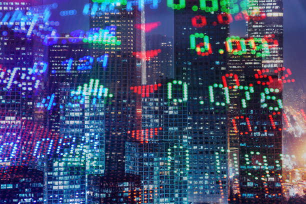 istock Reflection of stock readings in window 1270109656