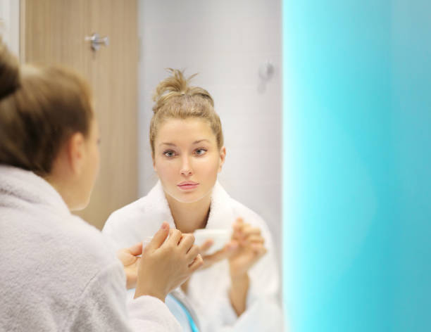 istock Magic anti-aging cream.Applying the cream 1270118026