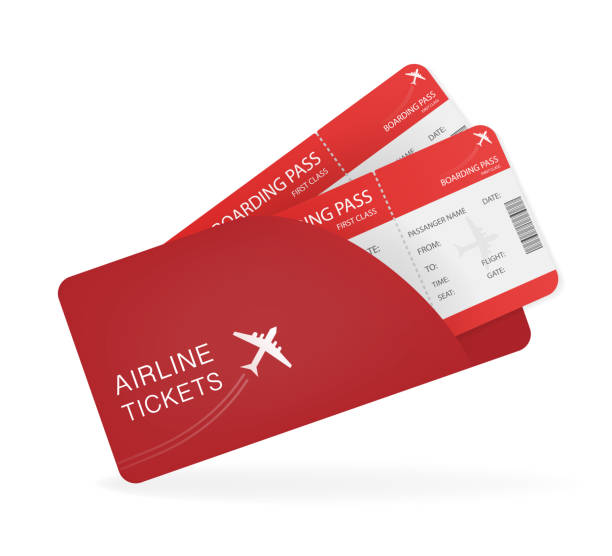 Airline tickets for paper design. Creative design. Travel concept. Vector illustration. Airline tickets for paper design. Creative design. Travel concept. Vector illustration boarding pass stock illustrations