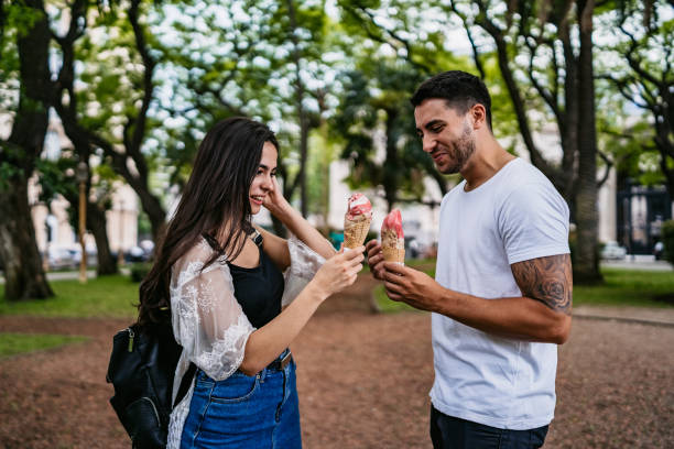 istock Happy couple eating ice cream 1270118884