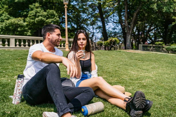 istock Couple drinking yerba mate on date 1270119876