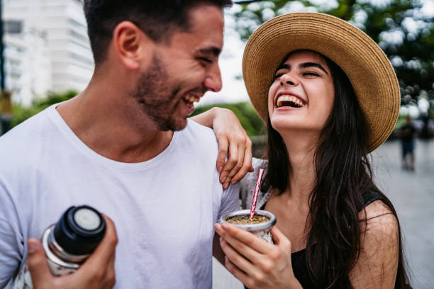 istock Couple drinking yerba mate on date 1270119904